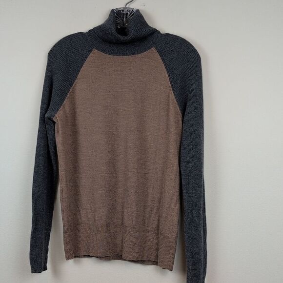 Pendleton Merino Wool Ragland Turtleneck Sweater Camel Gray Size L - Picture 1 of 9